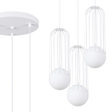 Lustr na lanku BRINA 3xG9/8W/230V bílá
