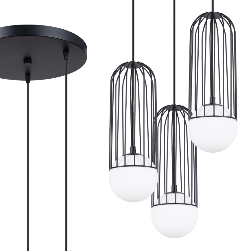 Lustr na lanku BRINA 3xG9/8W/230V černá