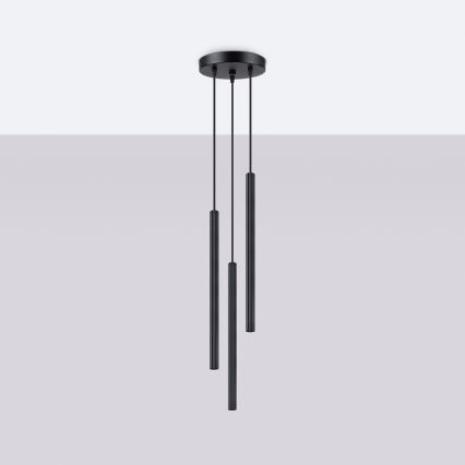 Lustr na lanku ARCHE 3xG9/8W/230V černá