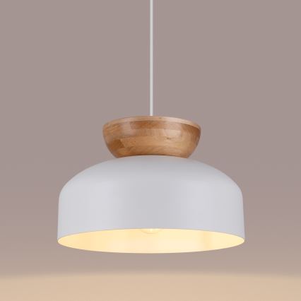 Lustr na lanku MARION 1xE27/15W/230V pr. 29,5 cm bílá