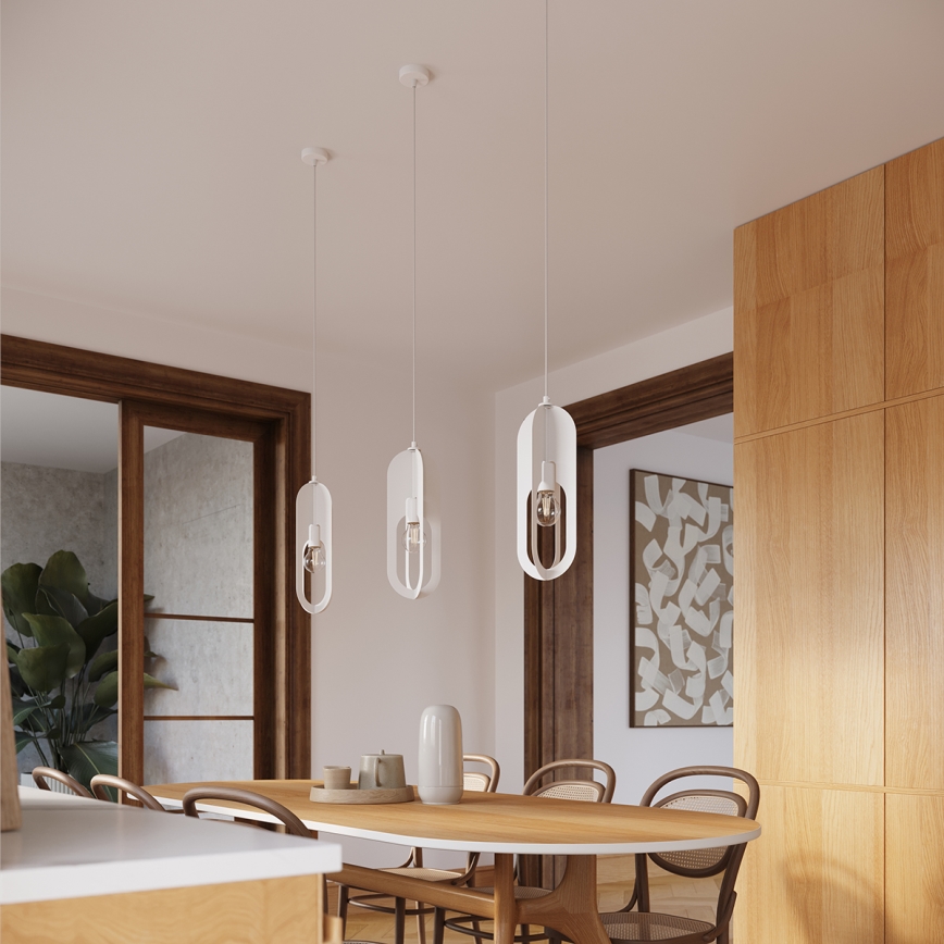 Lustr na lanku NICUS 1xE27/15W/230V bílá