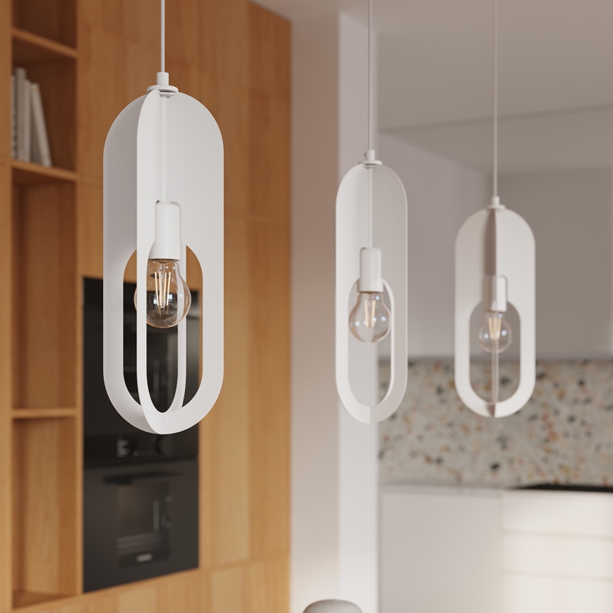 Lustr na lanku NICUS 1xE27/15W/230V bílá