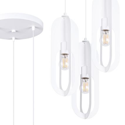 Lustr na lanku NICUS 3xE27/15W/230V bílá