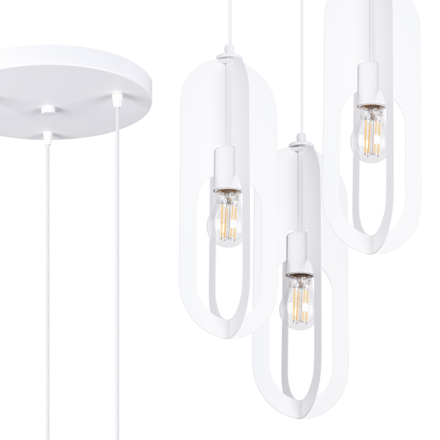 Lustr na lanku NICUS 3xE27/15W/230V bílá