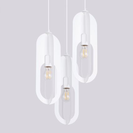 Lustr na lanku NICUS 3xE27/15W/230V bílá