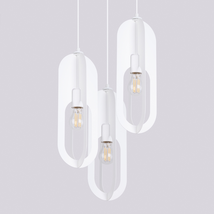 Lustr na lanku NICUS 3xE27/15W/230V bílá