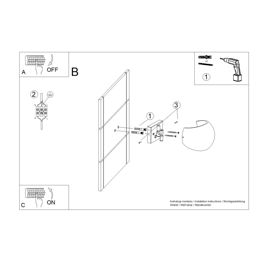 Nástěnné svítidlo GLOBE 2xG9/8W/230V beton/šedá
