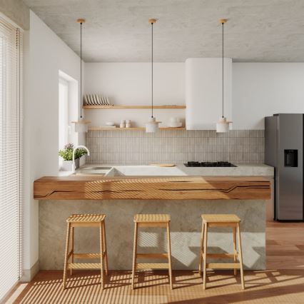 Lustr na lanku MAB 1xE27/15W/230V pr. 22 cm beton/šedá