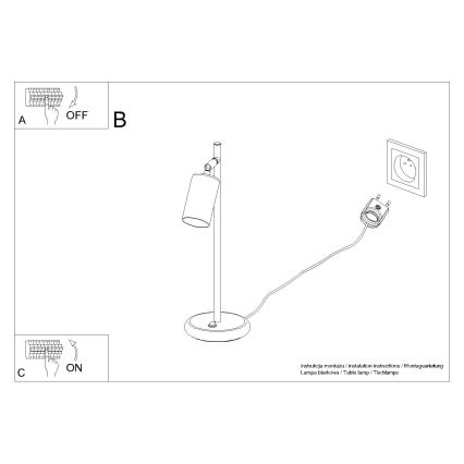 Stolní lampa WINX 1xGU10/10W/230V černá/lesklý chrom