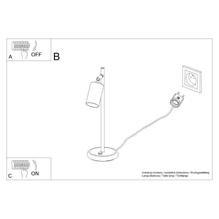 Stolní lampa WINX 1xGU10/10W/230V černá/lesklý chrom