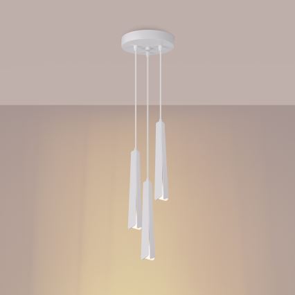 Lustr na lanku PRYSM 3xG9/8W/230V bílá