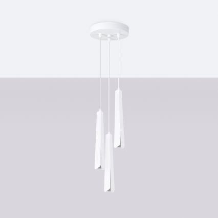 Lustr na lanku PRYSM 3xG9/8W/230V bílá