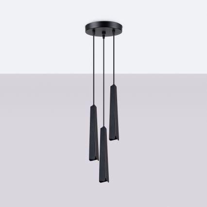 Lustr na lanku PRYSM 3xG9/8W/230V černá