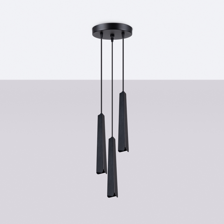 Lustr na lanku PRYSM 3xG9/8W/230V černá