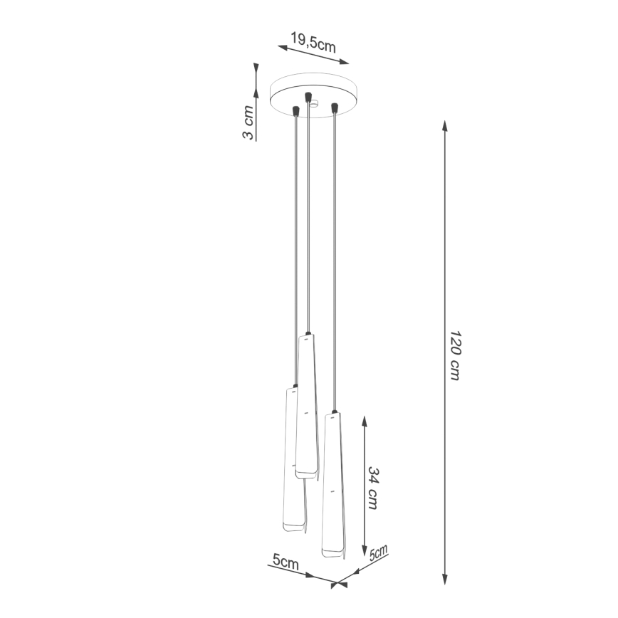 Lustr na lanku PRYSM 3xG9/8W/230V černá