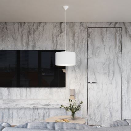 Lustr na lanku NOVA 1xE27/15W/230V pr. 30 cm bílá