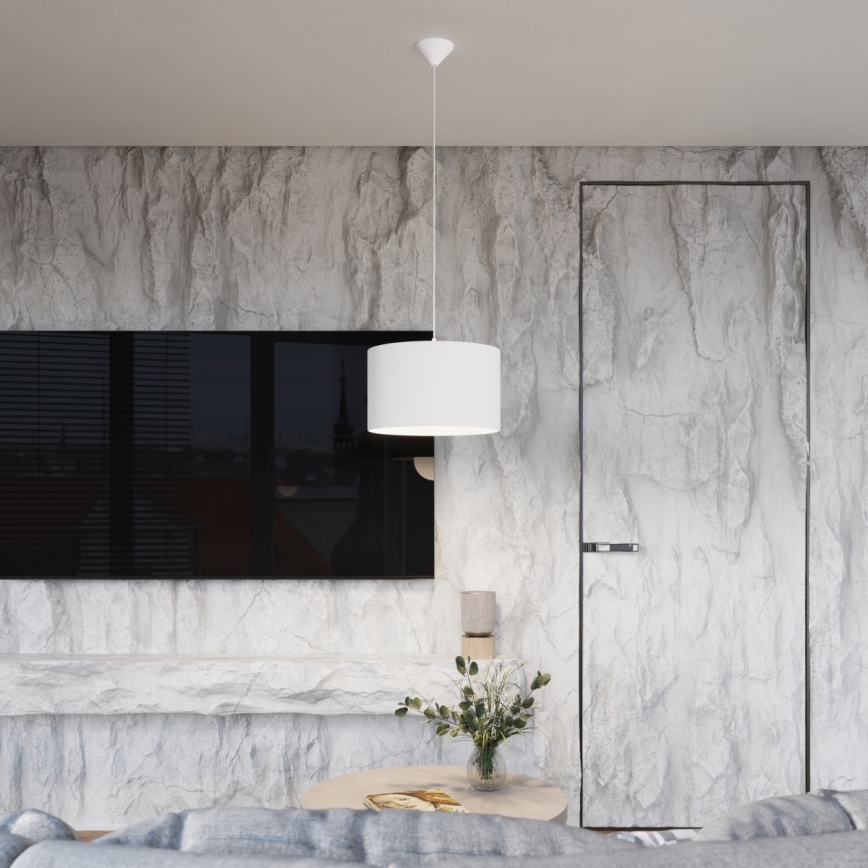 Lustr na lanku NOVA 1xE27/15W/230V pr. 30 cm bílá