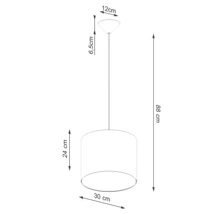 Lustr na lanku NOVA 1xE27/15W/230V pr. 30 cm bílá
