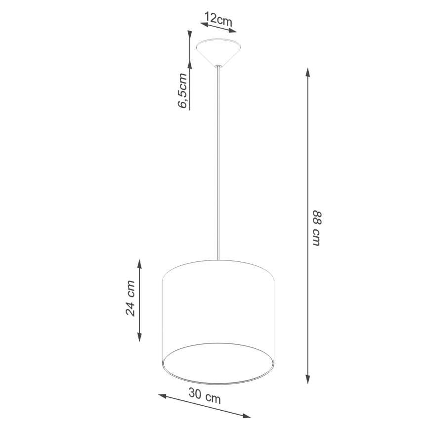 Lustr na lanku NOVA 1xE27/15W/230V pr. 30 cm bílá