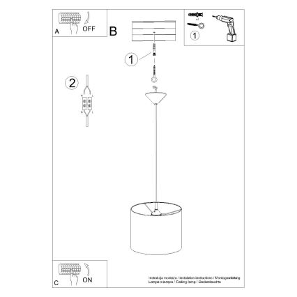 Lustr na lanku NOVA 1xE27/15W/230V pr. 30 cm bílá