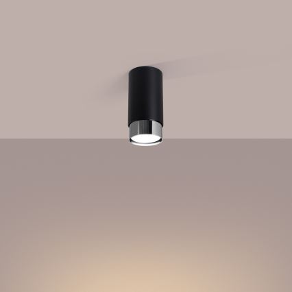Bodové svítidlo NERO 1xGU10/10W/230V 12,5 cm černá/lesklý chrom