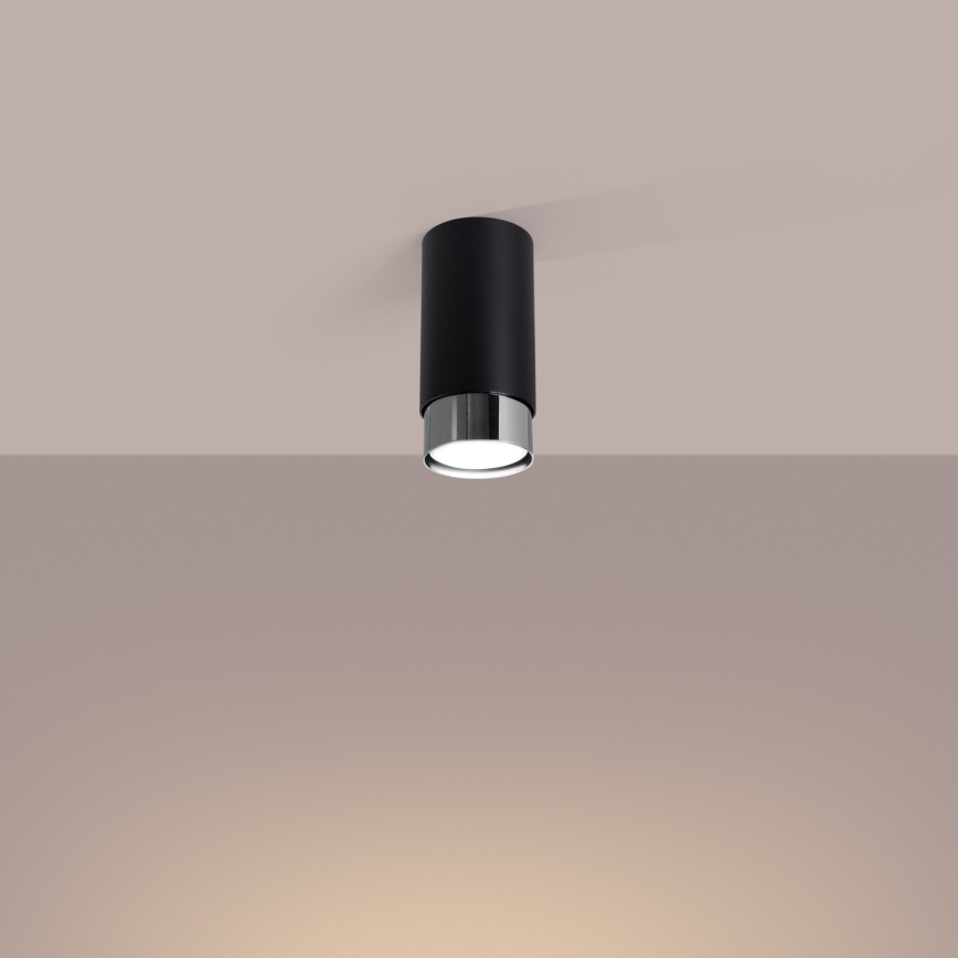 Bodové svítidlo NERO 1xGU10/10W/230V 12,5 cm černá/lesklý chrom