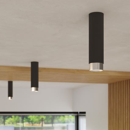 Bodové svítidlo NERO 1xGU10/10W/230V 12,5 cm černá/lesklý chrom