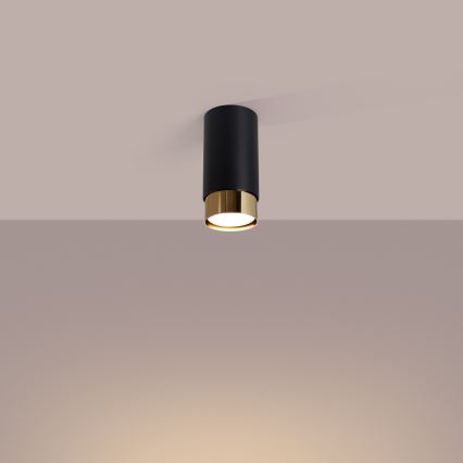 Bodové svítidlo NERO 1xGU10/10W/230V 12,5 cm černá/zlatá