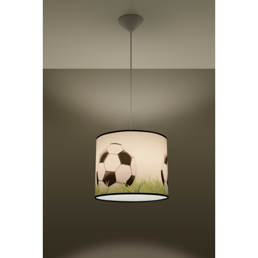 Dětský lustr na lanku FOOTBALL 1xE27/15W/230V pr. 30 cm fotbal