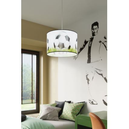 Dětský lustr na lanku FOOTBALL 1xE27/15W/230V pr. 30 cm fotbal