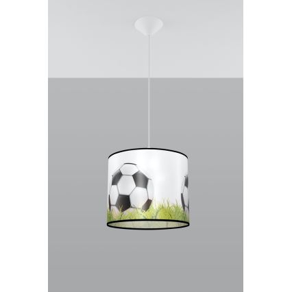 Dětský lustr na lanku FOOTBALL 1xE27/15W/230V pr. 30 cm fotbal