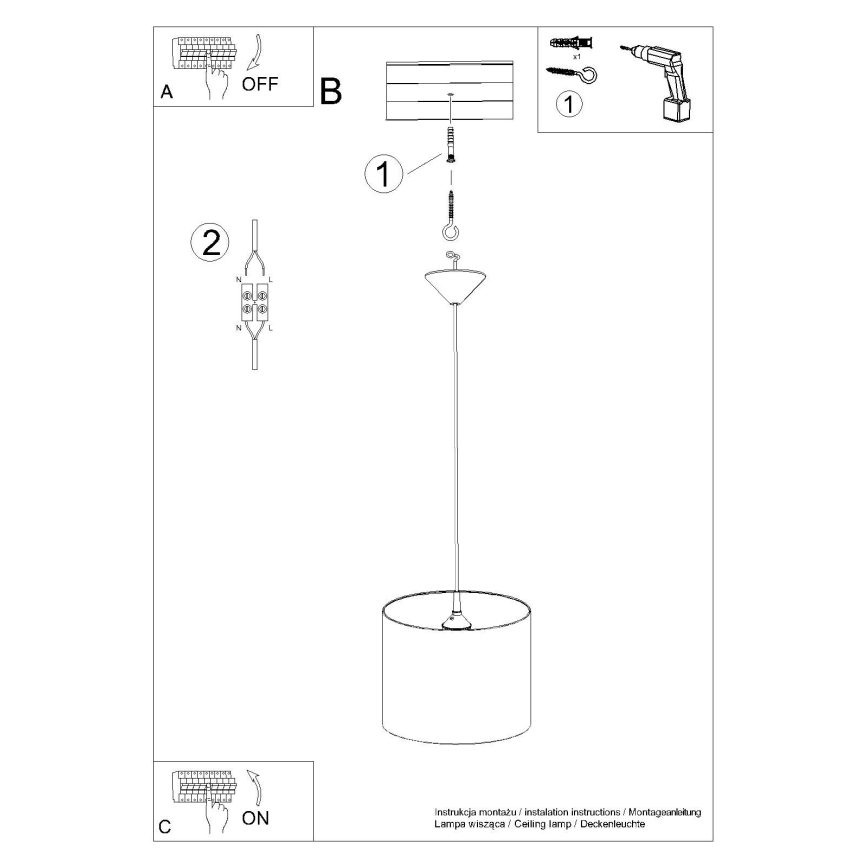 Dětský lustr na lanku FOOTBALL 1xE27/15W/230V pr. 30 cm fotbal