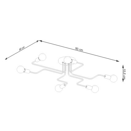 Přisazený lustr VECTOR 6xE27/15W/230V bílá