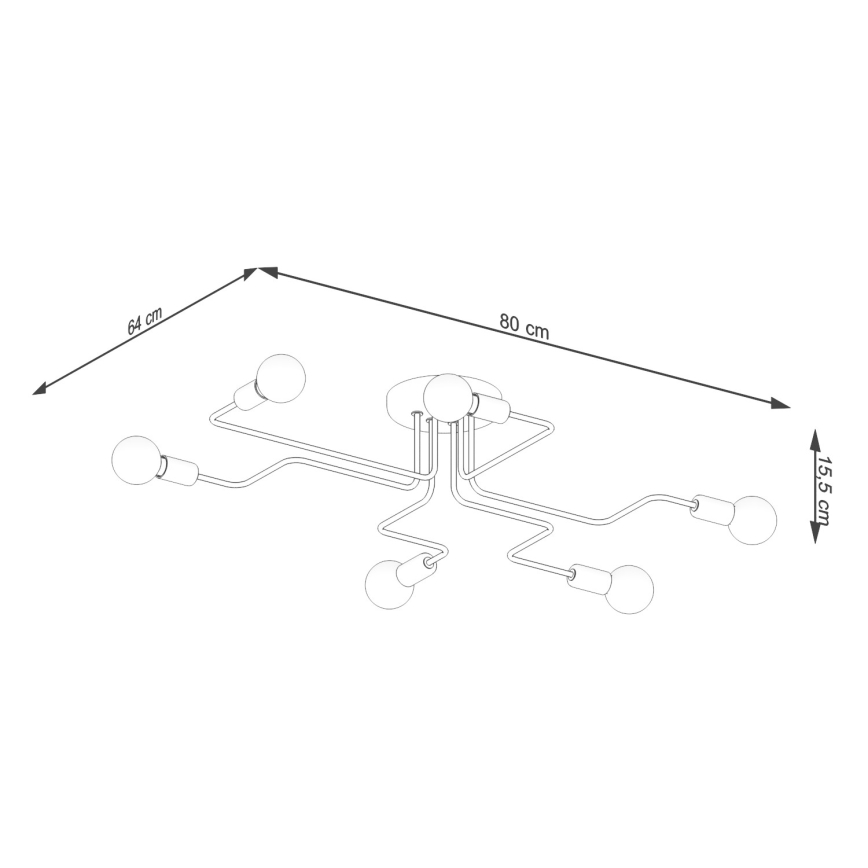 Přisazený lustr VECTOR 6xE27/15W/230V bílá