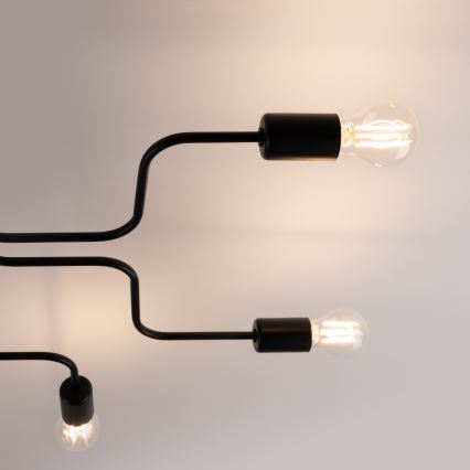 Přisazený lustr VECTOR 6xE27/15W/230V černá