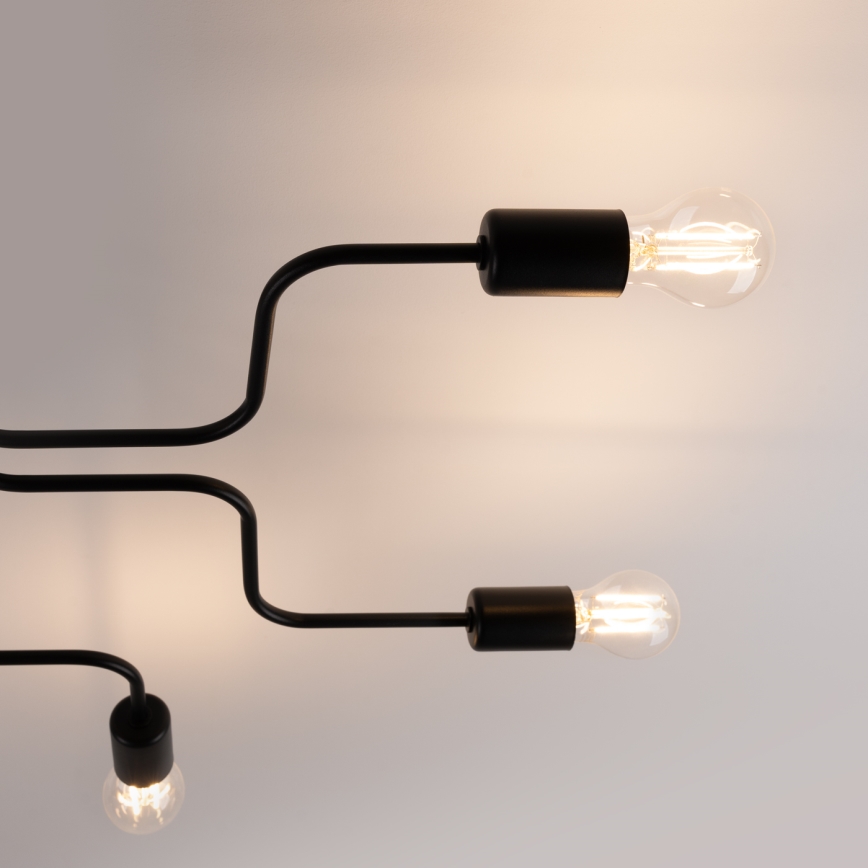 Přisazený lustr VECTOR 6xE27/15W/230V černá