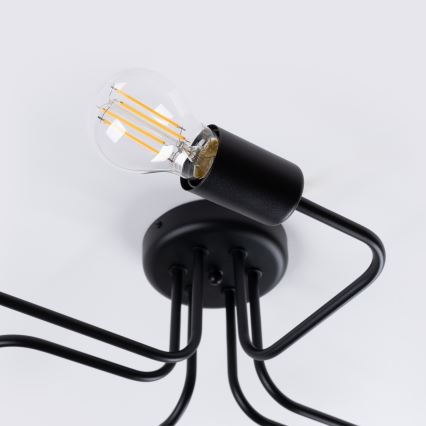 Přisazený lustr VECTOR 6xE27/15W/230V černá