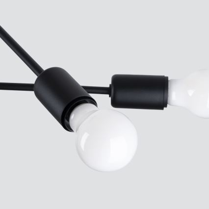 Lustr na tyči NORAH 4xE27/15W/230V černá