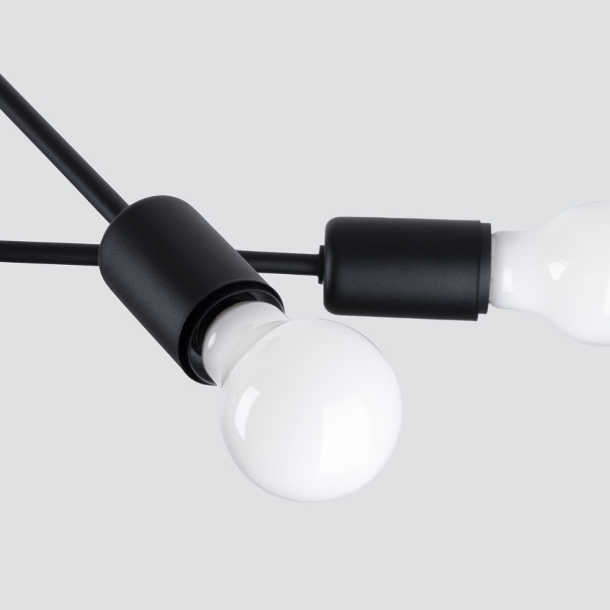 Lustr na tyči NORAH 4xE27/15W/230V černá