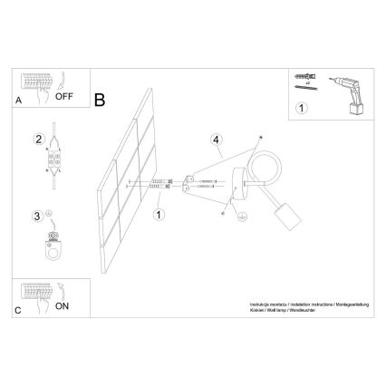 Nástěnná lampa LEVAR 1xE27/15W/230V černá