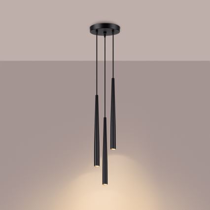 Lustr na lanku BLISS 3xG9/8W/230V černá