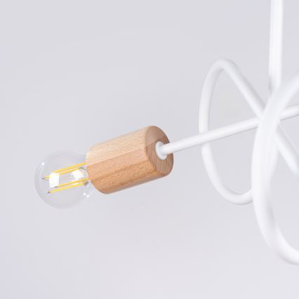 Přisazený lustr EMBER 3xE27/15W/230V bílá/béžová/buk