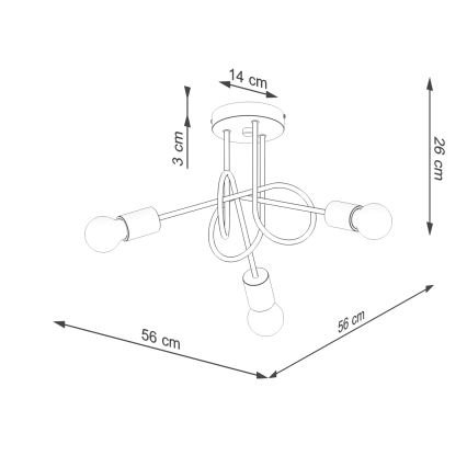 Přisazený lustr EMBER 3xE27/15W/230V bílá/béžová/buk