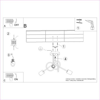 Přisazený lustr EMBER 3xE27/15W/230V bílá/béžová/buk