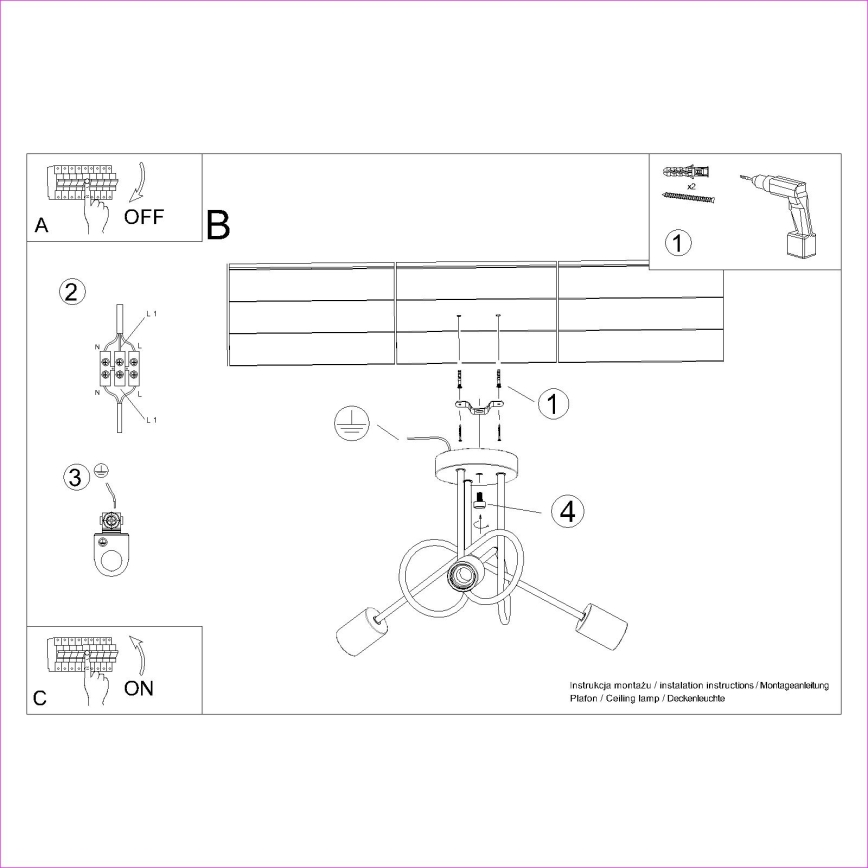 Přisazený lustr EMBER 3xE27/15W/230V bílá/béžová/buk