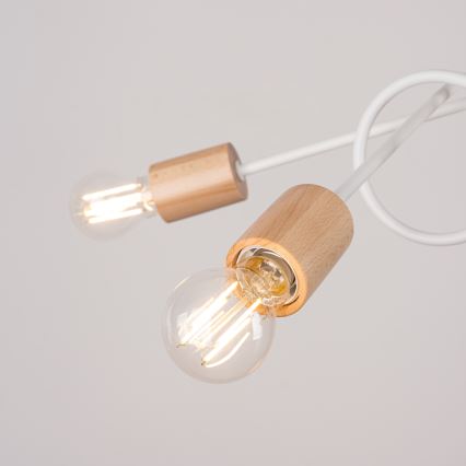 Přisazený lustr EMBER 5xE27/15W/230V bílá/béžová/buk