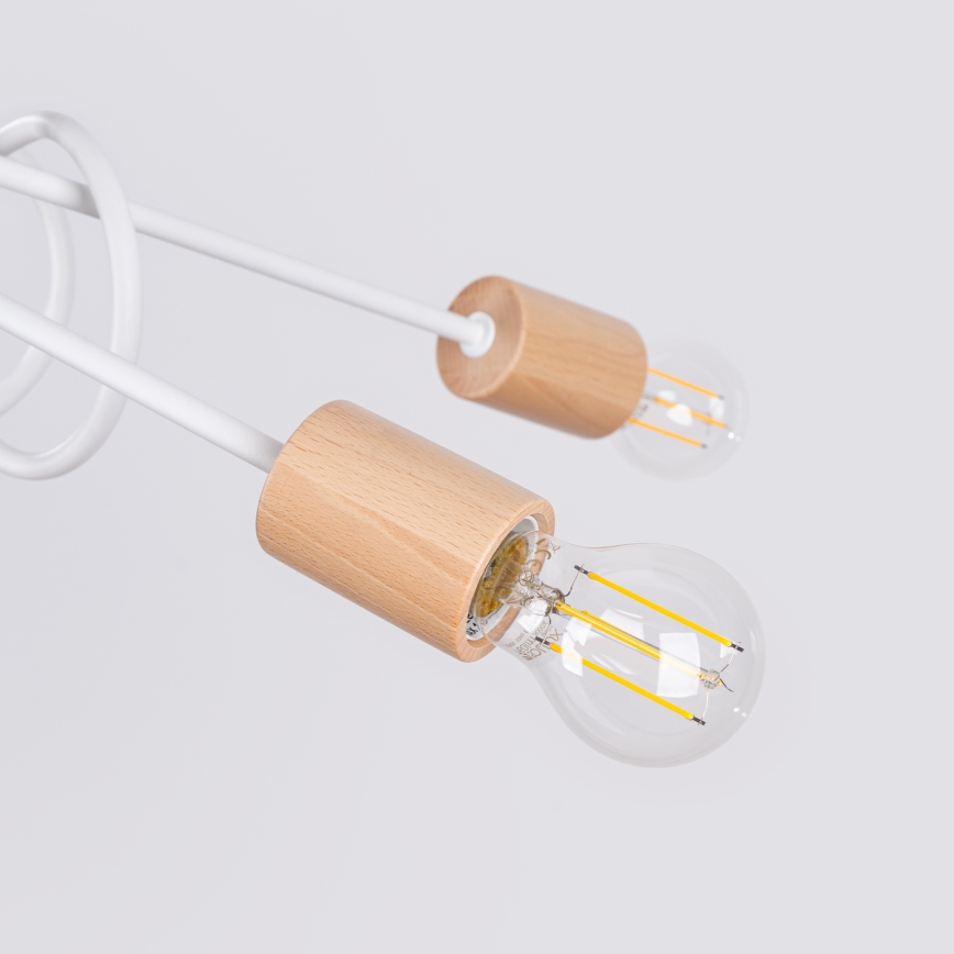 Přisazený lustr EMBER 5xE27/15W/230V bílá/béžová/buk