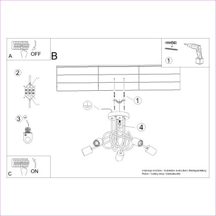 Přisazený lustr EMBER 5xE27/15W/230V bílá/béžová/buk
