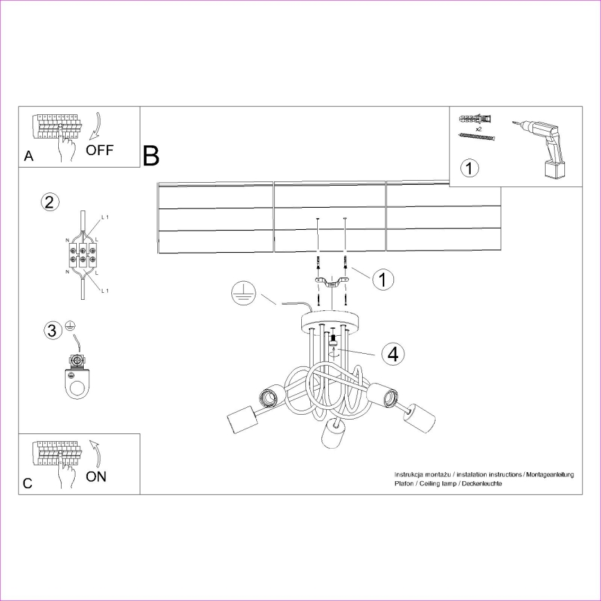 Přisazený lustr EMBER 5xE27/15W/230V bílá/béžová/buk