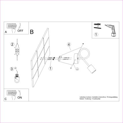 Nástěnná lampa EMBER 1xE27/15W/230V černá/béžová/buk